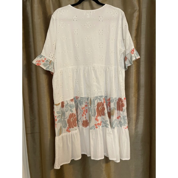 Myra Bag Bohera apparel dress size XL white tiered eyelet embroidery - Picture 7 of 8